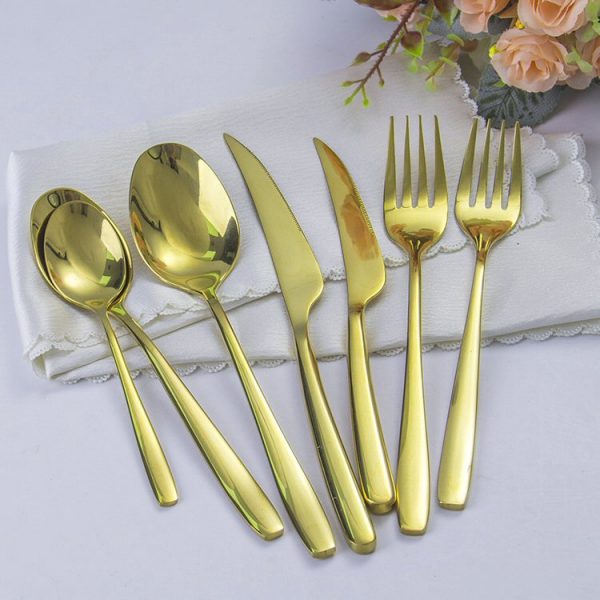 Gold Cutlery Hire gloss